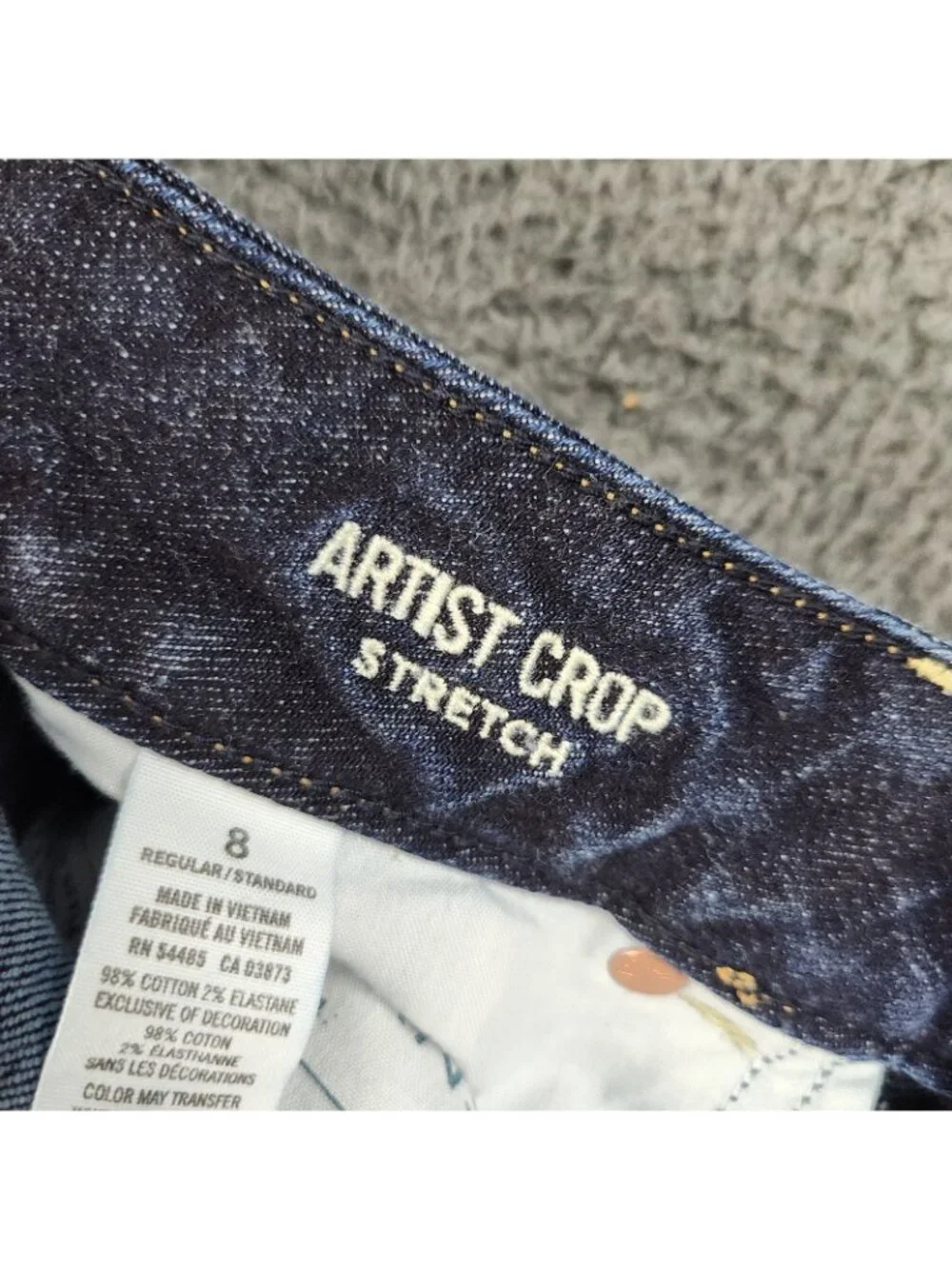 AE Low-Rise Artist Crop Jean Women's 8 American Eagle Double Button No Stretch - Picture 8 of 10